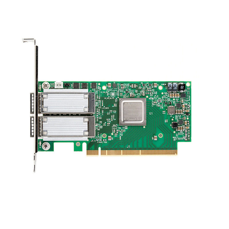 100GbE NIC การ์ดเครือข่าย Mellanox MCX516A-CCAT สองพอร์ต QSFP28 PCIe3.0x16