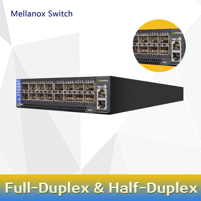 2 แกนความลึกสั้น Mellanox SN2000 สวิตช์ MSN2100-CB2F 100GbE 1U 16 QSFP28 พอร์ต 2 AC PSU X86