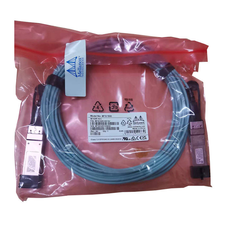 สายเคเบิล Mellanox AOC DAC MFS1S00-H015V สายเคเบิลไฟเบอร์ Aoc การเชื่อมต่อศูนย์ข้อมูลที่รวดเร็วและมีประสิทธิภาพ 100GbE 25GbE