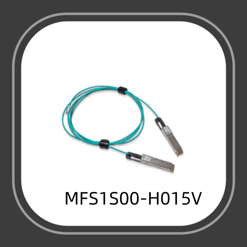 สายเคเบิล Mellanox AOC DAC 200G 15m QSFP56 สายเคเบิลไฟเบอร์ Aoc MFS1S00-H015V สายเคเบิลออปติคอลที่ใช้งานอยู่