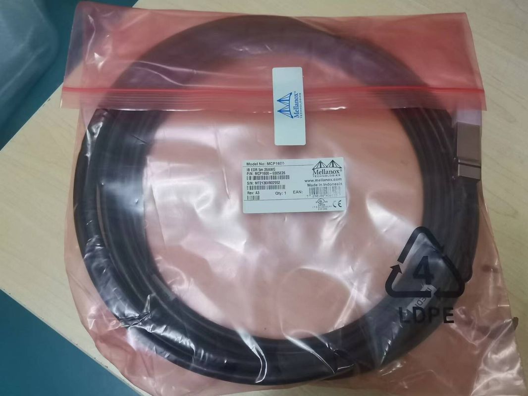 MCP1600-E003E26 ต่อสายทองแดงโดยตรง InfiniBand EDR สูงสุด 100Gb/S QSFP28 3 ม. สีดำ 26AWG