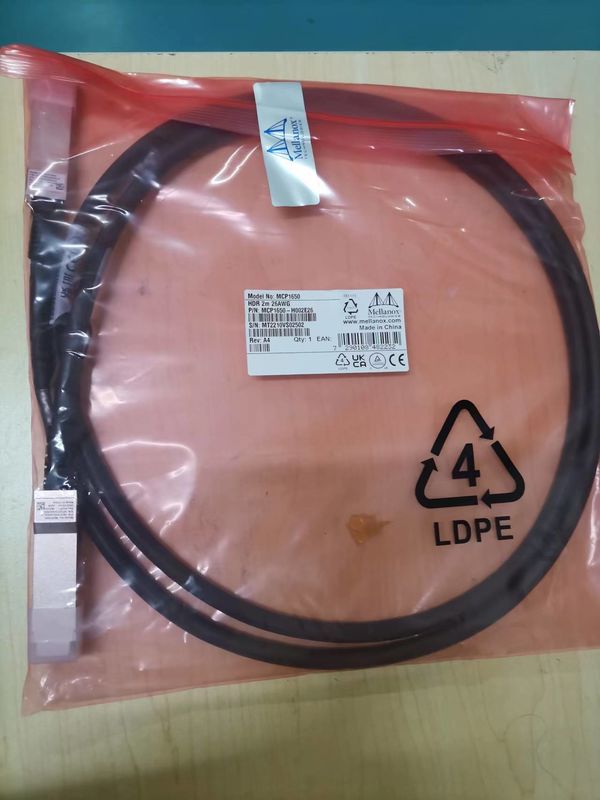 MCP1650-H002E26 Mellanox Dac Cable Passive Copper Ib HDR สูงสุด 200GB/S Qsfp56 2M