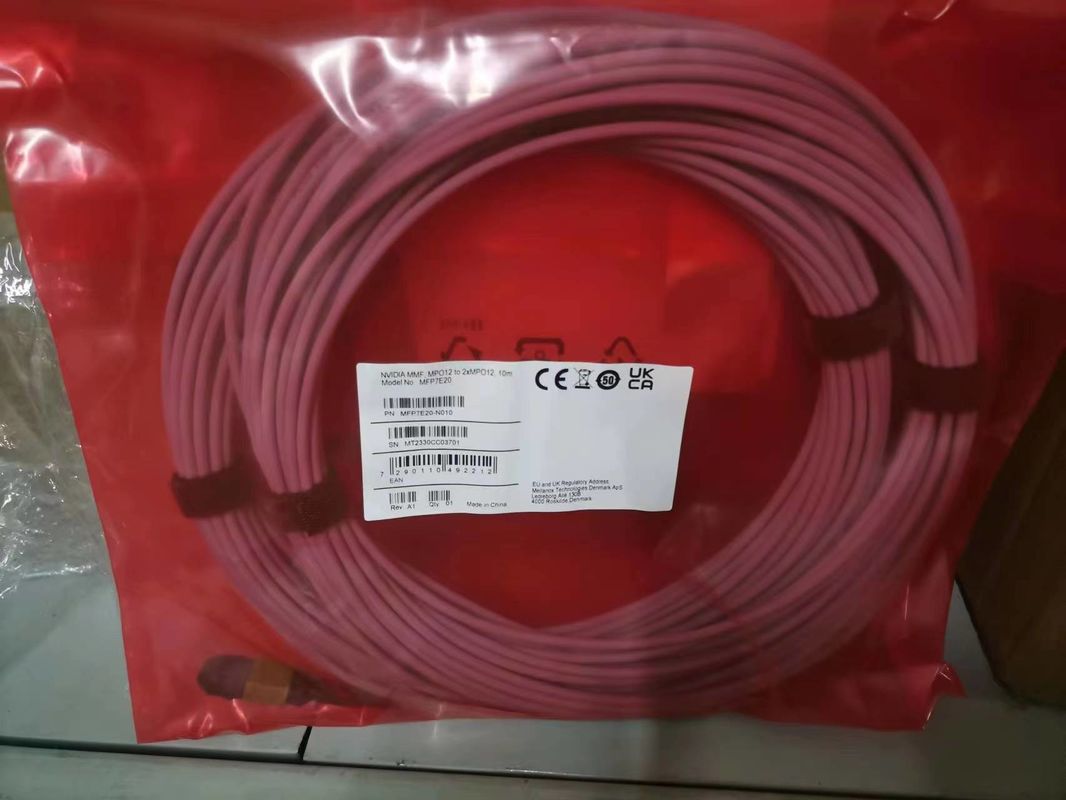 Mellanox DAC Cable MCA4J80-N005 สายเคเบิลทองแดงที่ทํางาน IB Twin Port NDR 800Gb/s OSFP 5 เมตร
