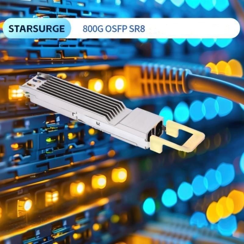 ≤ 17W ขั้นต่ําการรับพลังงาน 800G OSFP SR8 เครื่องรับสัญญาณสําหรับ InfiniBand NDR 8x100GbE Breakout Fiber Optic