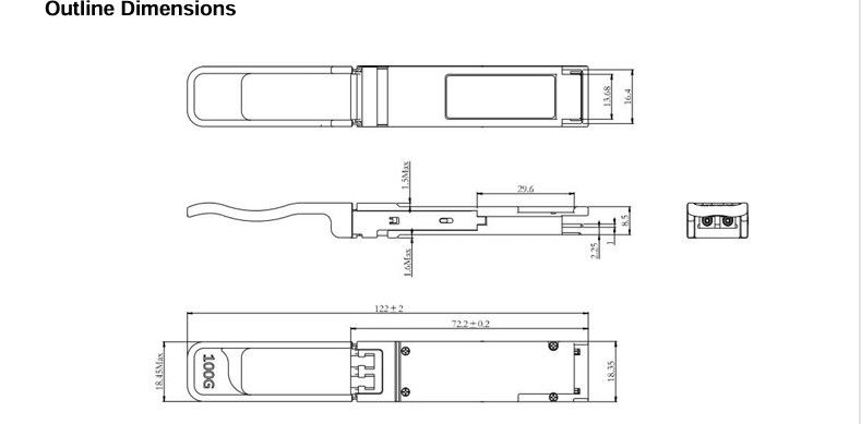 3.3V DC Power Source Computing Interconnect 100G QSFP28 BIDI SR Transceiver สําหรับศูนย์ข้อมูล โมดูลออปติกที่ติดต่อได้ร้อน