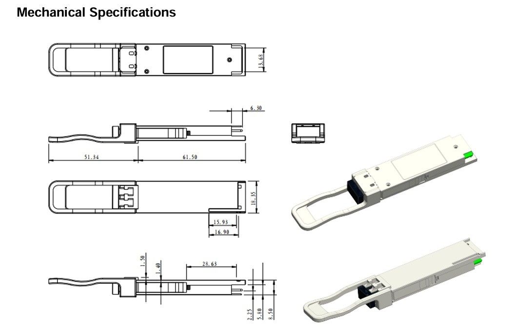 100G QSFP28 ZR4 LC Duplex Optical Transceiver 80km SFP28 LR4 103Gbps EML LAN-WDM Transceiver พร้อมระบบวินิจฉัยดิจิตอล