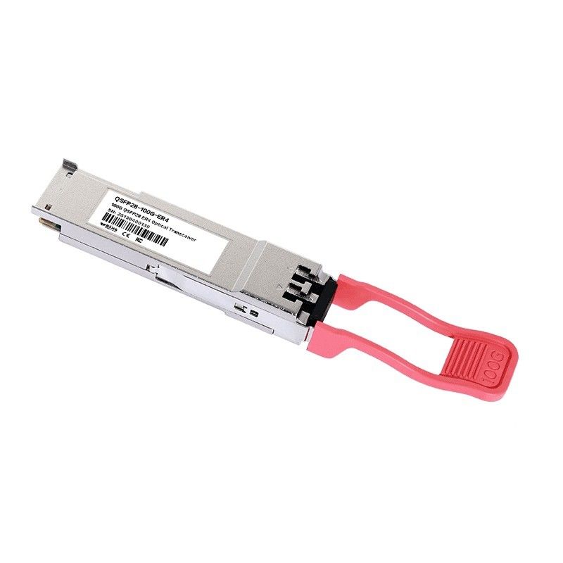 แหล่งพลังงาน 3.3V ตัวเดียว 100GBase QSFP28 ER4 อุปกรณ์ไฟเบอร์ออปติก 40KM มอกล็อกซ์ LC Optical Transceiver Module สําหรับความต้องการของคุณ