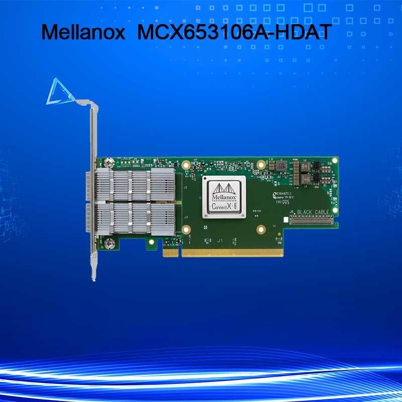 การ์ดเครือข่าย ConnectX-6 MCX653106A-HDAT VPI Mellanox 200Gb/S InfiniBand และ Ethernet Adapter