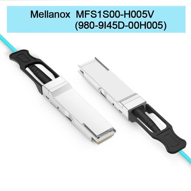 MFS1S00-H005V(980-9I45D-00H005) สายเคเบิลออปติคอลแบบแอคทีฟ Aoc สูงสุด 200Gb/s IB HDR QSFP56 5 เมตร