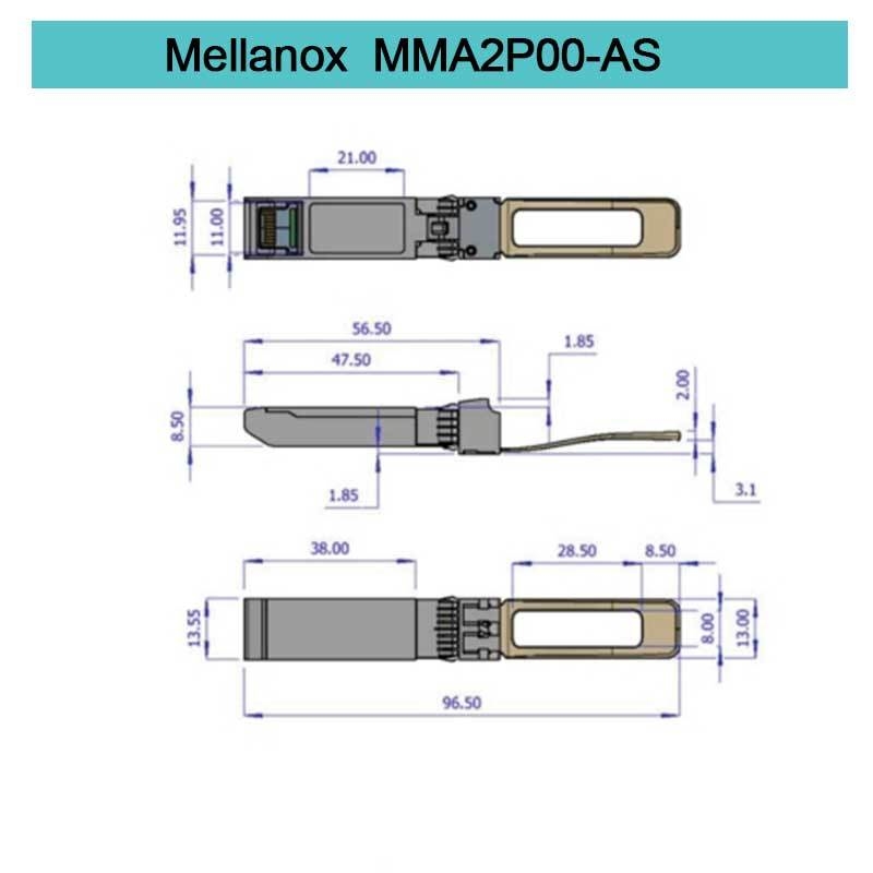 โมดูลรับส่งสัญญาณ Mellanox SFP แบบเสียบได้ MMA2P00-AS 25GbE LC-LC SR สูงสุด 100 ม.