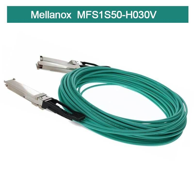 Infiniband Mellanox AOC MFS1S50-H030V VPI HDR & ETH 2x100Gb/S 30M QSFP56 ใหม่และเดิม