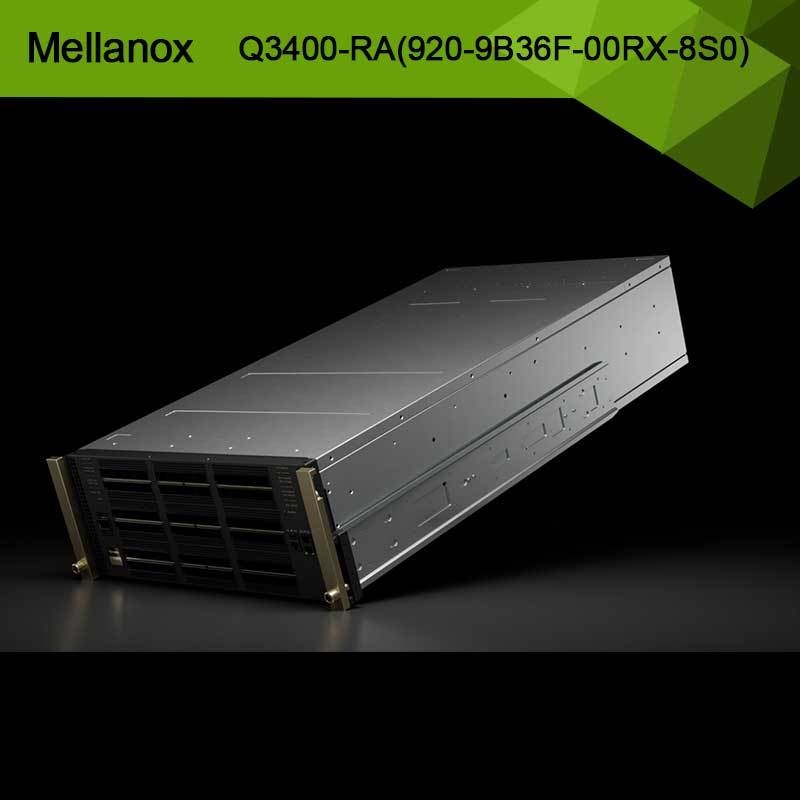 สวิตช์ Infiniband XDR แบบ Quantum-3 Q3400-RA 920-9B36F-00RX-8S0 4U 144 พอร์ต XDR ผ่าน OSFP Cages 72 ตัว 8 ชุดจ่ายไฟ