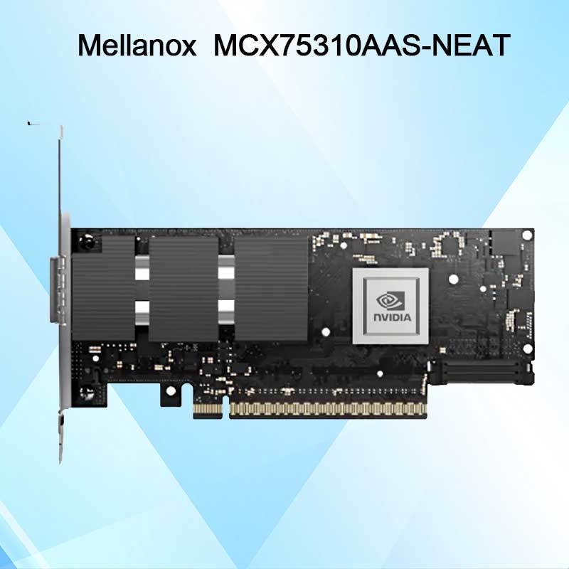 อะแดปเตอร์ Nvidia Connectx-7 MCX75310aas-Neat (900-9X766-003N-SQ0) พอร์ตเดียว Osfp Infiniband: Ndr 400GB/S (ความเร็วเริ่มต้น) Ethernet: 400gbe