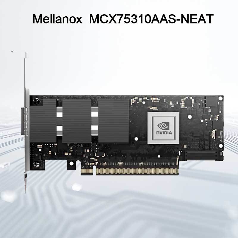 อะแดปเตอร์ Nvidia Connectx-7 MCX75310aas-Neat (900-9X766-003N-SQ0) พอร์ตเดียว Osfp Infiniband: Ndr 400GB/S (ความเร็วเริ่มต้น) Ethernet: 400gbe