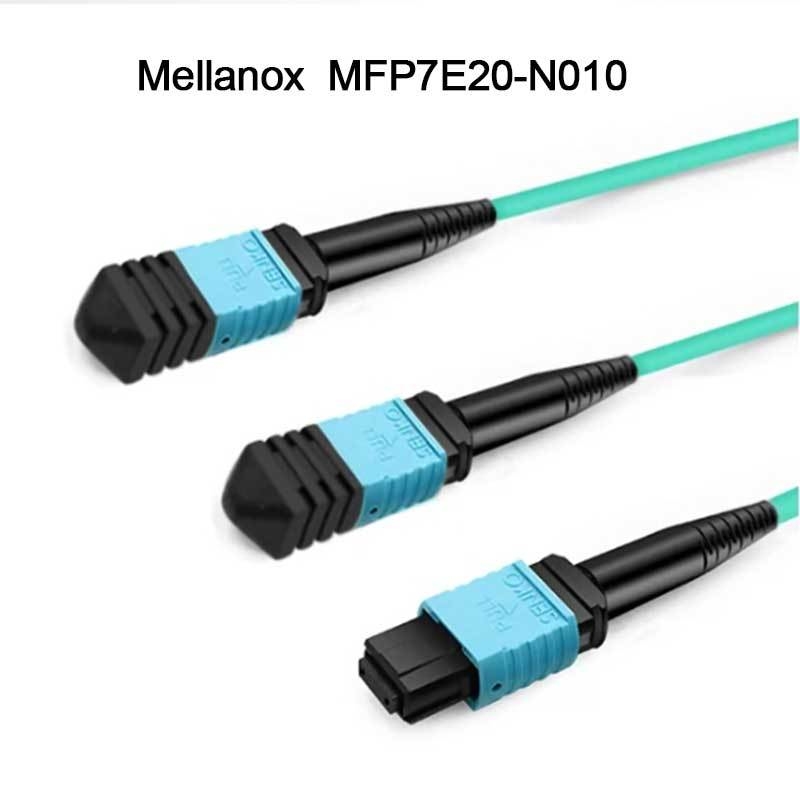 สายเคเบิลไฟเบอร์ออปติกมัลติโหมดแบบแยก Nvidia Mfp7e20-Nxxx Mfp7e20-N010 MMF, MPO12 APC ถึง 2xmpo12 APC