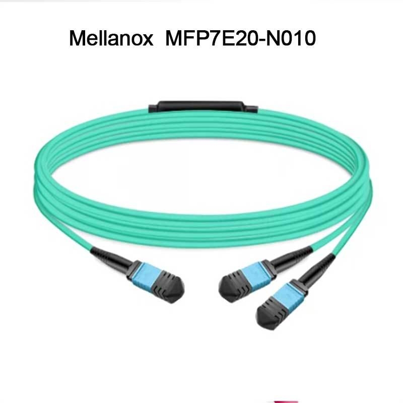 สายเคเบิลไฟเบอร์ออปติกมัลติโหมดแบบแยก Nvidia Mfp7e20-Nxxx Mfp7e20-N010 MMF, MPO12 APC ถึง 2xmpo12 APC