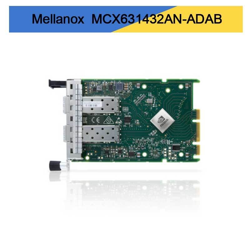Nvidia MCX631432an-Adab Connectx-6 Lx En แอดอปเตอร์การ์ด 25GB Ocp30, ด้วยการจัดการ Host, Dual-Port SFP28, Pcie 4.0 X8, ไม่มี Crypto, Thumbscrew (Pull Tab) Bracke