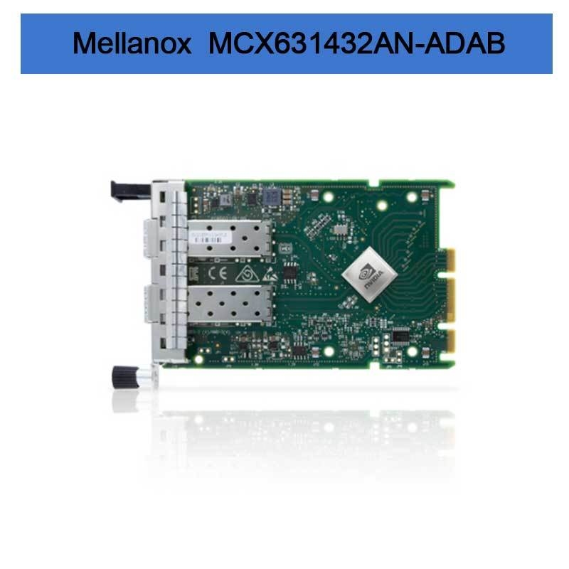 Nvidia MCX631432an-Adab Connectx-6 Lx En แอดอปเตอร์การ์ด 25GB Ocp30, ด้วยการจัดการ Host, Dual-Port SFP28, Pcie 4.0 X8, ไม่มี Crypto, Thumbscrew (Pull Tab) Bracke