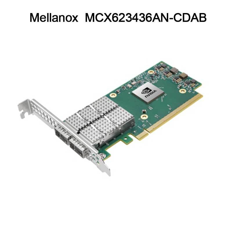 Nvidia MCX623436an-Cdab Connectx-6 Dx En แอดป์เตอร์การ์ด 100GB Ocp30, ด้วยการจัดการโฮสต์, Dual-Port Qsfp56, Pcie 4.0 X16, ไม่มี Crypto, Thumbscrew (Pull Tab)