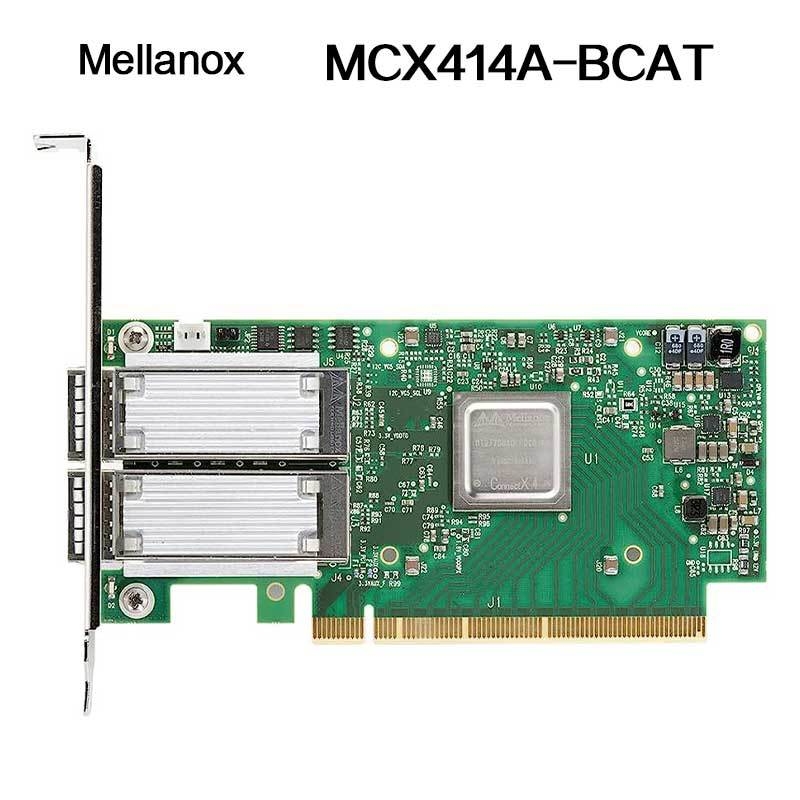 การ์ดเชื่อมต่อเครือข่าย Nvidia 900-9X426-0054-Sq0 MCX414A-BCAT ConnectX-4 En, พอร์ตคู่ 40/56GbE QSFP28, PCIe3.0 x8, ขายึดแบบสูง