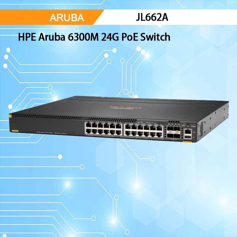 Hpe Aruba Networking Cx 6300m 24-Port 1gbe Class 4 Poe and 4-Port SFP56 Switch (JL662A)