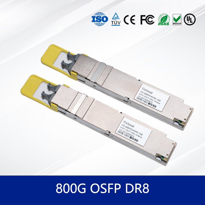 โมดูลรับส่งสัญญาณออปติคัลที่เชื่อถือได้ 800G OSFP DR8 Transceiver สำหรับการส่งข้อมูลประสิทธิภาพสูง