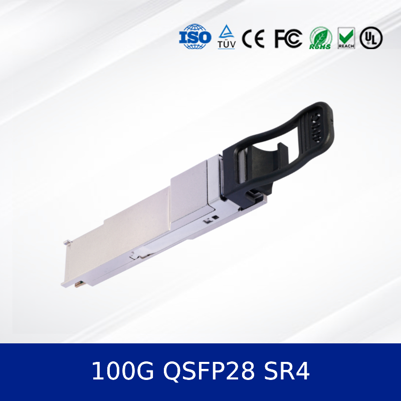 โมดูลรับส่งสัญญาณออปติคอล QSFP-100G-SR4 100GBASE-SR4 QSFP28 850nm 100m DOM MPO-12 MMF Fiber Optic Transceivers
