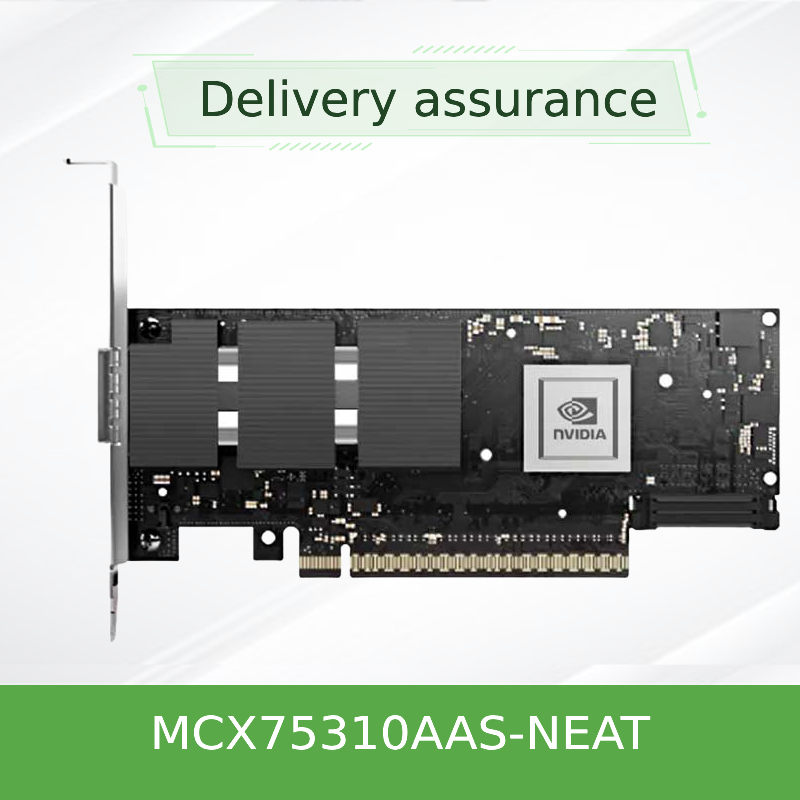 อะแดปเตอร์ Nvidia Connectx-7 MCX75310aas-Neat (900-9X766-003N-SQ0) พอร์ตเดียว Osfp Infiniband: Ndr 400GB/S (ความเร็วเริ่มต้น) Ethernet: 400gbe