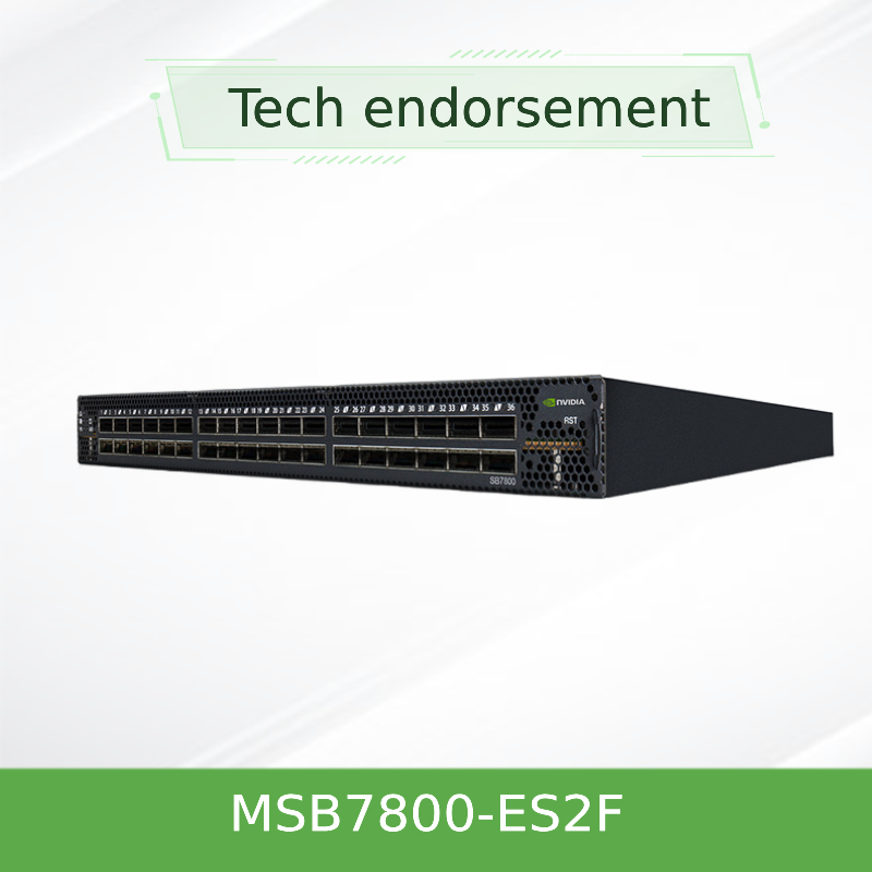 MSB7800-ES2F Mellanox Infiniband Switch EDR 36 การจัดการพอร์ตแบบไม่ปิดกั้น