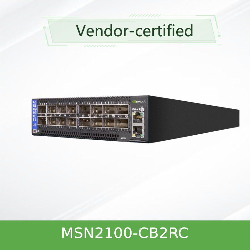 EDR Nvidia Mellanox Spectrum พื้นฐาน 100gbe 1u เปิดอีเทอร์เน็ตสวิตช์ด้วย Cumulus Linux MSN2100-CB2RC 16 Port Qsfp28