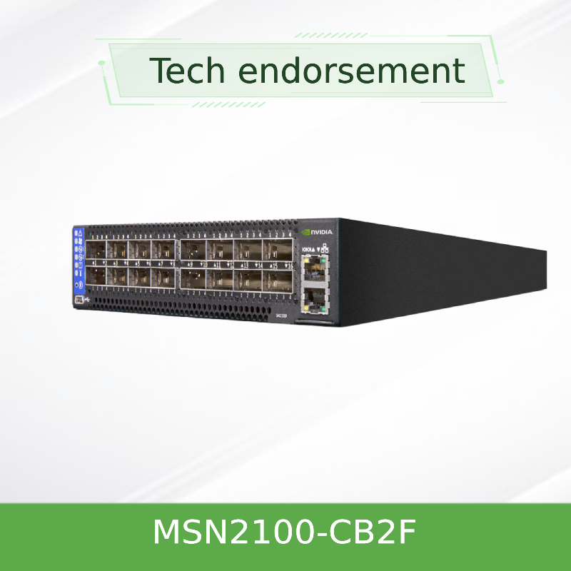 MSN2100-CB2F สวิตช์เครือข่าย Mellanox 100 Gigabit Ethernet GbE