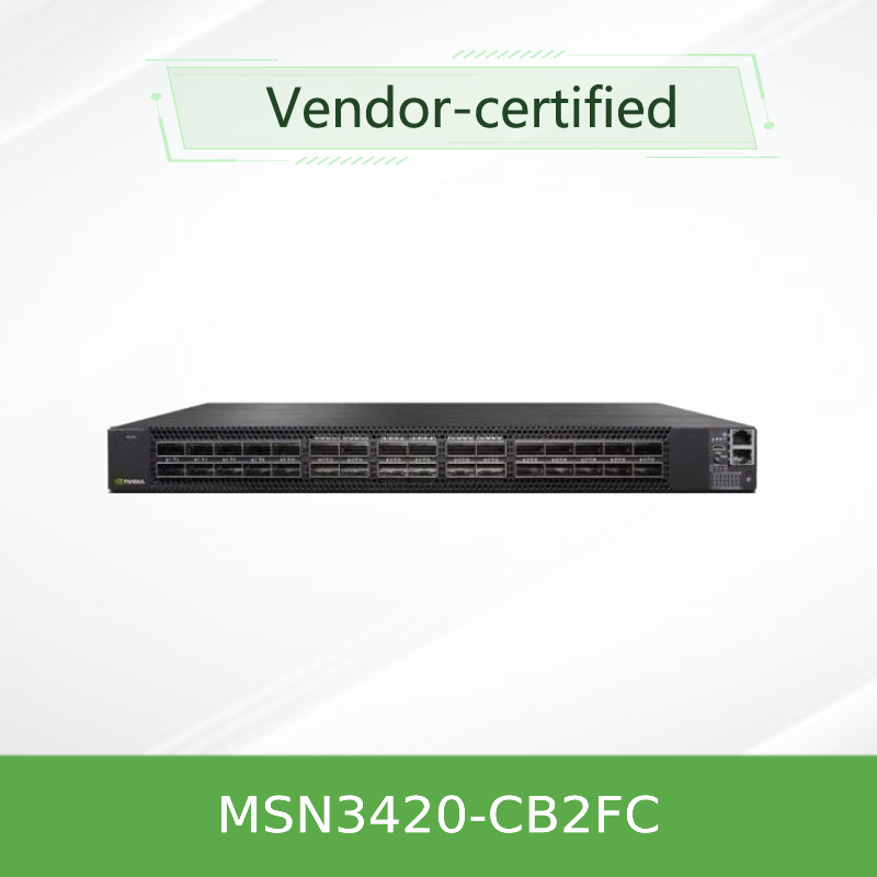 สวิตช์เครือข่าย Mellanox OEM 25GbE/100GbE สวิตช์อีเธอร์เน็ตแบบโอเพ่นซอร์ส Mellanox MSN3420-CB2F