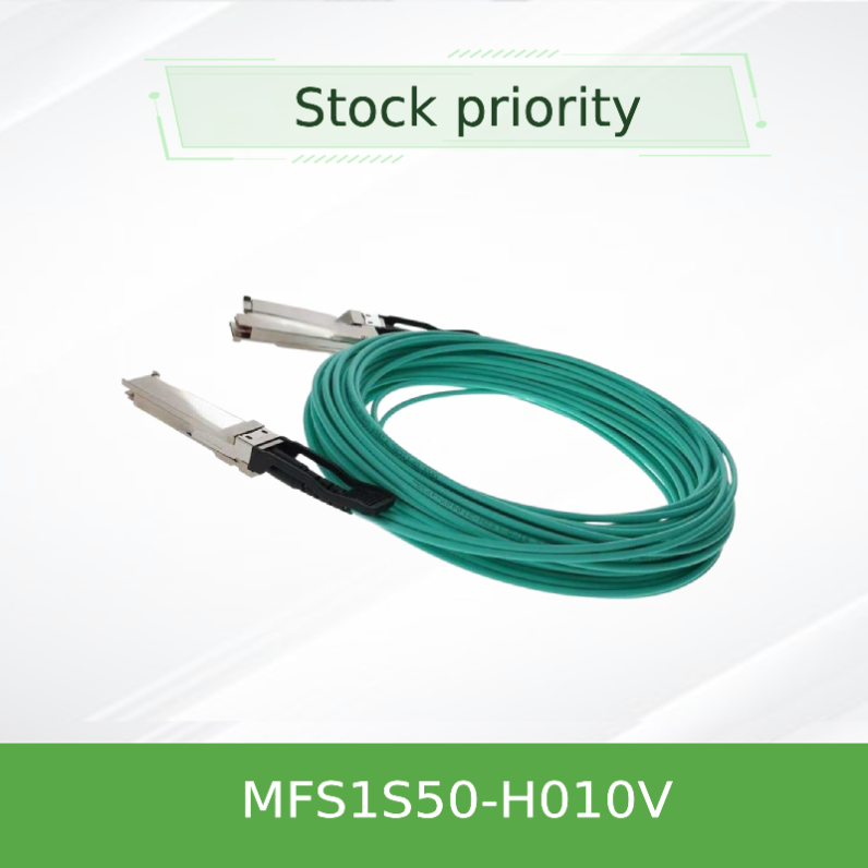 MFS1S50-H010V 200GbE ถึง 2x100GbE สายเคเบิลไฟเบอร์ออปติกที่ใช้งานอยู่ สายเคเบิล InfiniBand สายเคเบิล Mellanox AOC