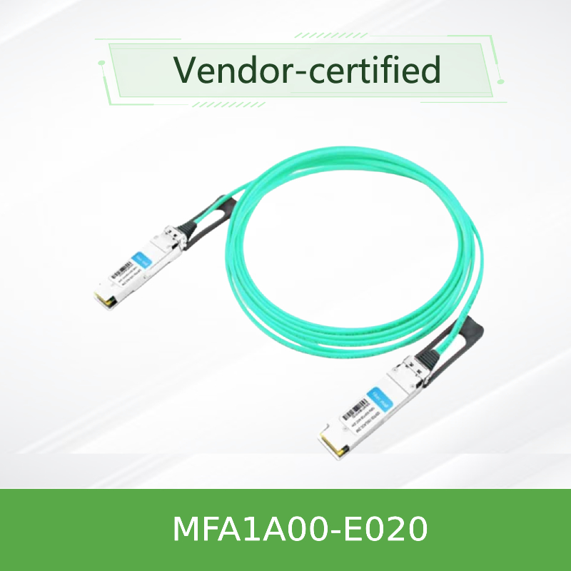 Nvidia MFA1A00-Xxxx 100GB/S QSFP28 MMF สายเคเบิลออปติคอลแบบแอคทีฟ MFA1A00-E020 สายไฟเบอร์แบบแอคทีฟ IB EDR 100GB/S