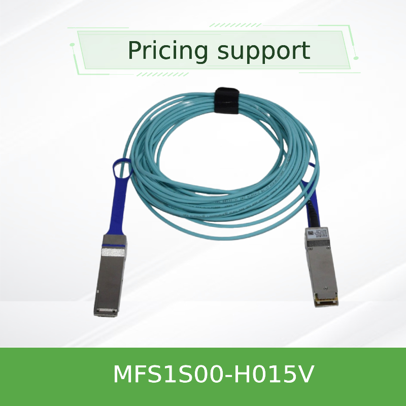 สายเคเบิล Mellanox AOC DAC 200G 15m QSFP56 สายเคเบิลไฟเบอร์ Aoc MFS1S00-H015V สายเคเบิลออปติคอลที่ใช้งานอยู่