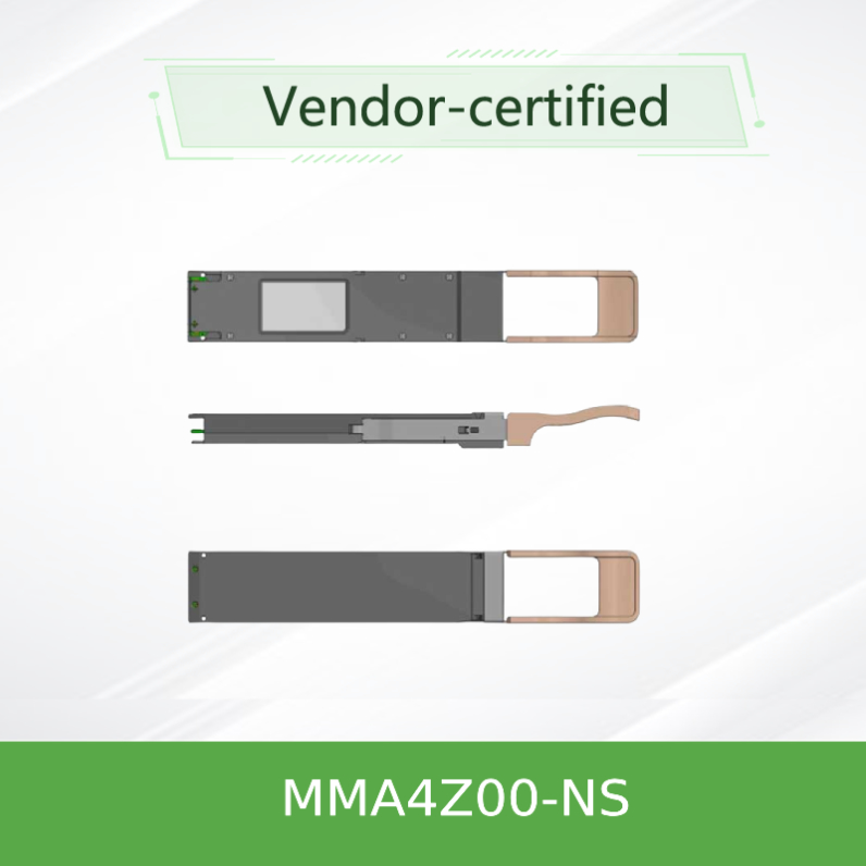 MMA4Z00-NS เครื่องรับส่งสัญญาณ Mellanox 800Gb/S พอร์ตคู่ OSFP 2x400Gb/S มัลติโหมด SR8 50 ม.