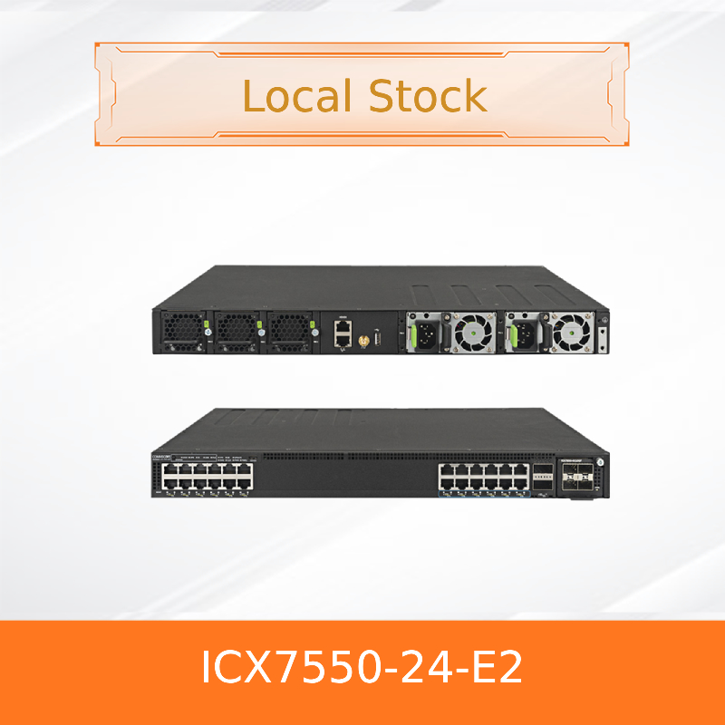 สวิตช์ Advanced Ruckus ICX7550-24-E2 พร้อม 24 พอร์ตเพื่อการเชื่อมต่อที่ราบรื่น