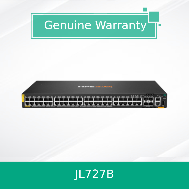 ผลิตภัณฑ์ของแท้ 100% Hpe Aruba Networking Cx 6200f 48g Class-4 Poe 4SFP+ 370W Switch (JL727B)
