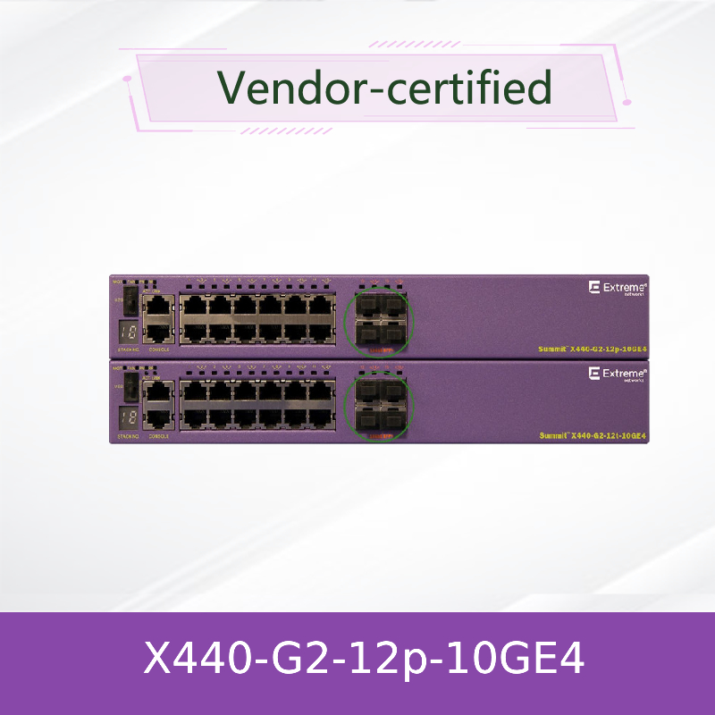 104GBPS 16531 X440 Extreme Network AVB Switch G2 12p 10GE4 4 ผ่านใบอนุญาต