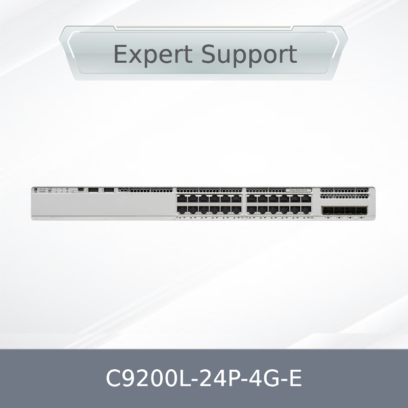 C9200L-24p-4G-E สวิตช์เครือข่าย Cisco Catalyst 24 Port Poe Layer3 Managed Gigabit Ethernet 4 SFP Port Stackable C9200L-24p-4G-E