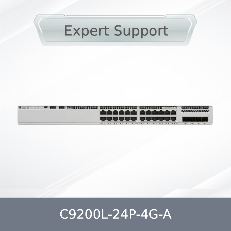 สวิตช์ใหม่ของแท้ สต็อกสะอาด 9200L C9200L-24p-4G-a Cata Lyst 9200L 24 พอร์ต Poe+, 4 x 1g, Network Advantage C9200L-24p-4G-a
