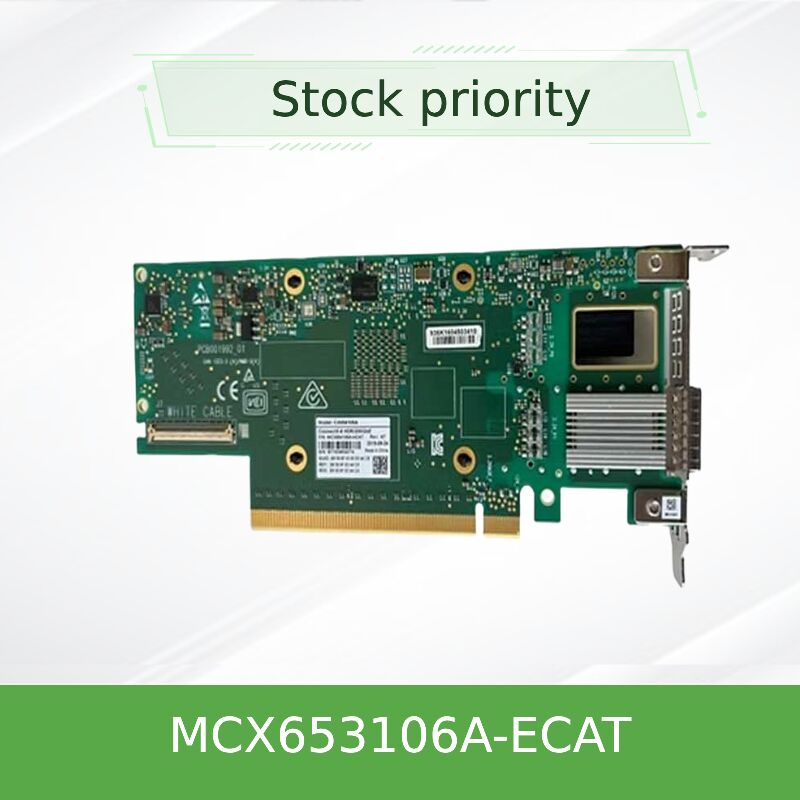 NVIDIA MCX653106A-ECAT ConnectX-6 100Gb/s การ์ดอินฟินินแบนด์และอีเทอร์เน็ตอินเตอร์เฟสเครือข่ายสมาร์ท