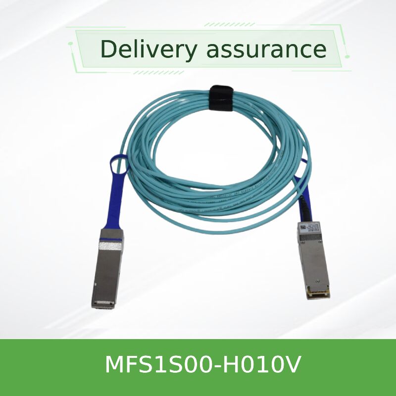 สายเคเบิลออปติคัลแบบแอคทีฟ NVIDIA Mellanox MFS1S00-H010V ความเร็ว 200Gb/s QSFP56 – 10m MMF AOC สำหรับ InfiniBand HDR & 200GbE