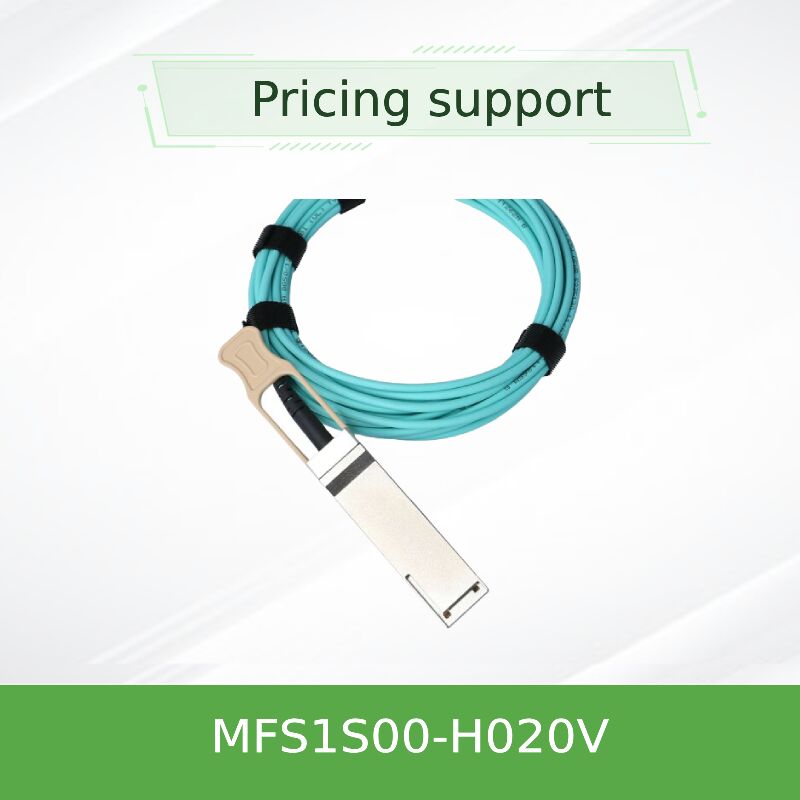 สายเคเบิลออปติคัลแบบแอคทีฟ NVIDIA Mellanox MFS1S00-H020V ความเร็ว 200Gb/s QSFP56 – 20ม. MMF AOC สำหรับ InfiniBand HDR & 200GbE