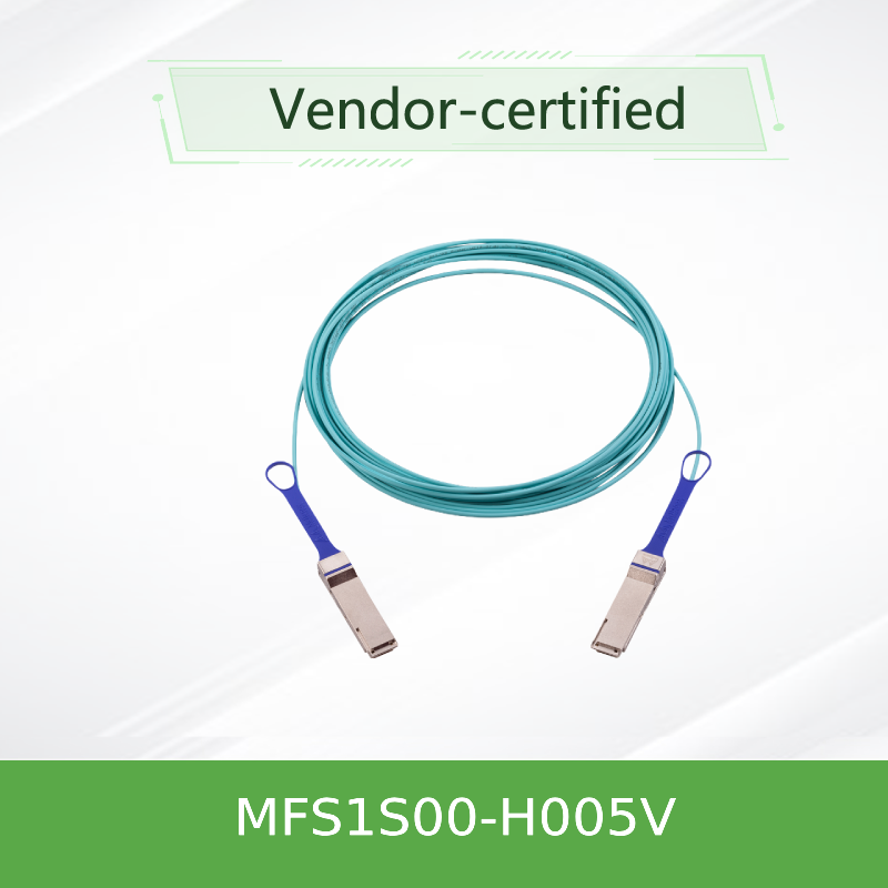 NVIDIA MFS1S00-H005V 5m 200G QSFP56 AOC สําหรับ InfiniBand HDR และ 200GbE